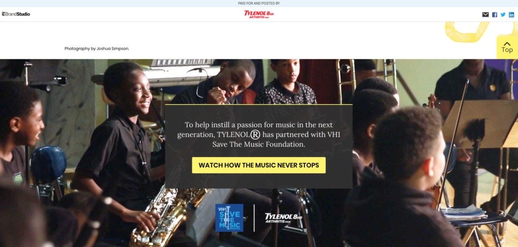 Tylenol partners with Save The Music