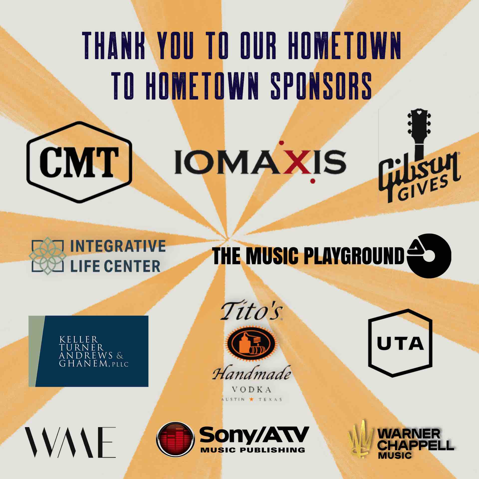 H2H 2020 Sponsors Hometown To Hometown sponsors