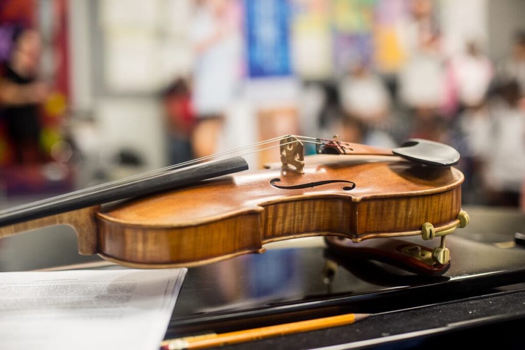 Violin on a piano