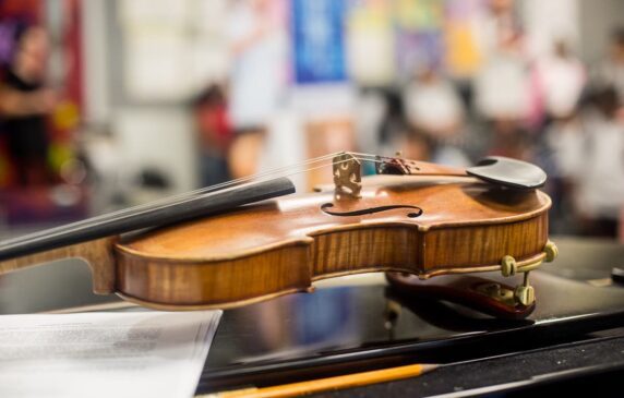 Violin on a piano