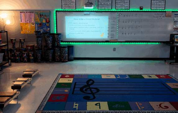 Empty music classroom