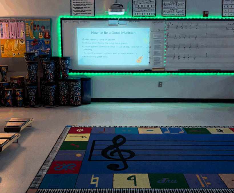 Empty music classroom