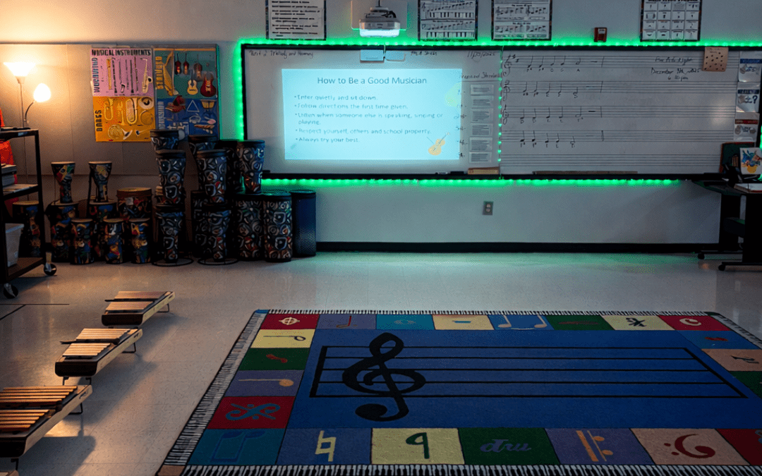 Empty music classroom